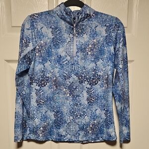 Gottex Gold and Tennis Quarter Zip Top